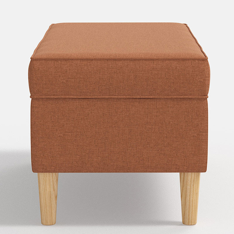 Textured Linen Storage Bench