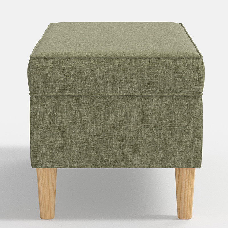 Textured Linen Storage Bench
