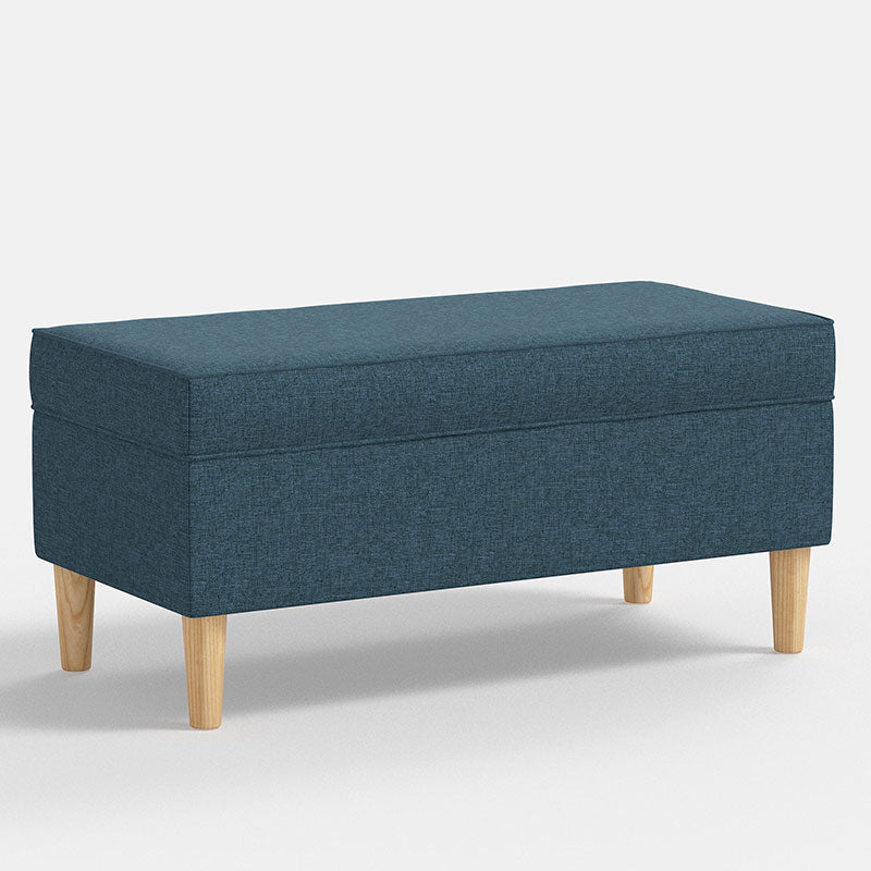 Textured Linen Storage Bench