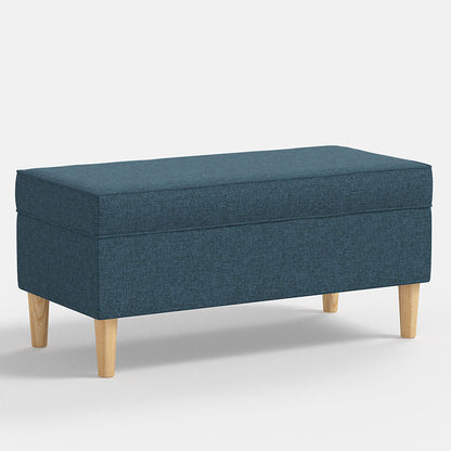 Textured Linen Storage Bench