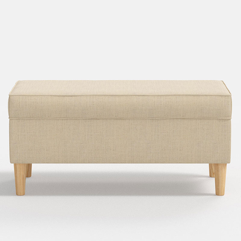 Textured Linen Storage Bench