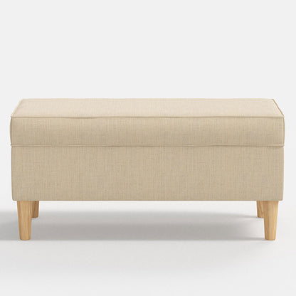 Textured Linen Storage Bench