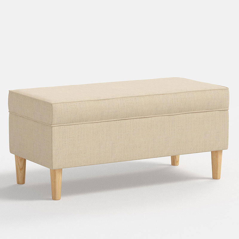 Textured Linen Storage Bench