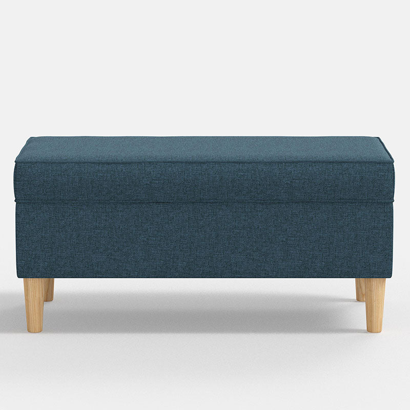 Textured Linen Storage Bench