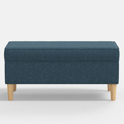 Textured Linen Storage Bench