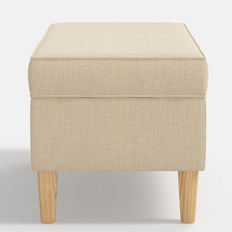 Textured Linen Storage Bench
