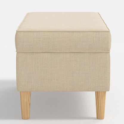 Textured Linen Storage Bench