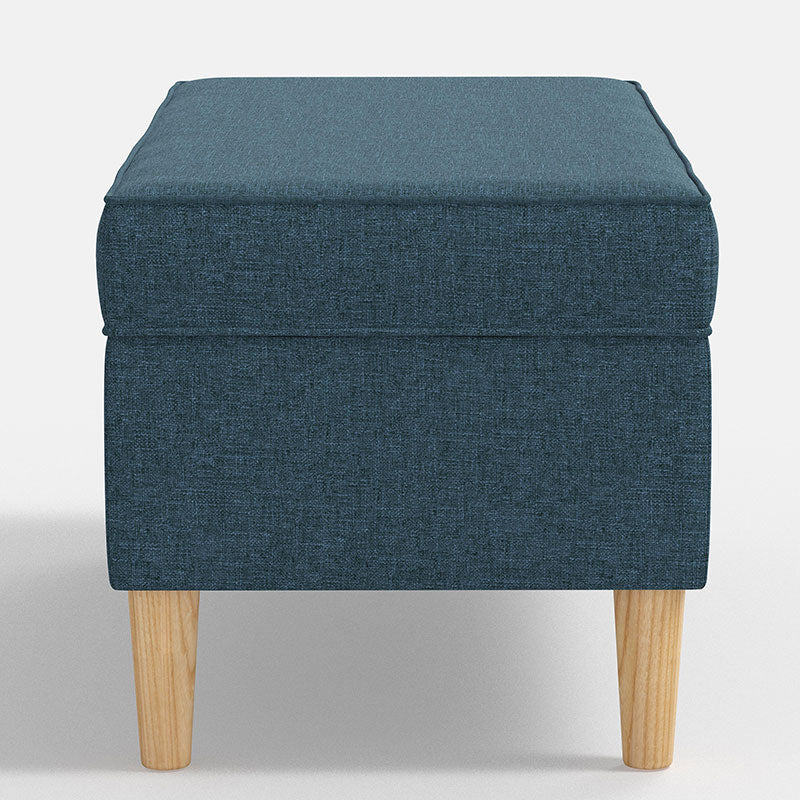 Textured Linen Storage Bench
