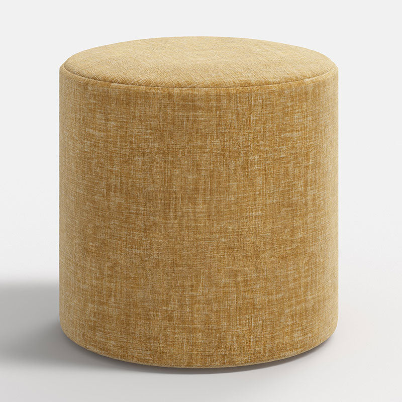 Vintage Velvet Upholstered Round Ottoman