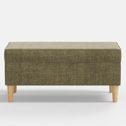 Vintage Velvet Upholstered Storage Bench