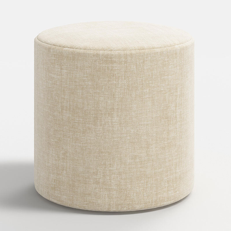 Vintage Velvet Upholstered Round Ottoman