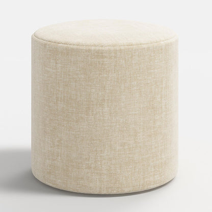 Vintage Velvet Upholstered Round Ottoman
