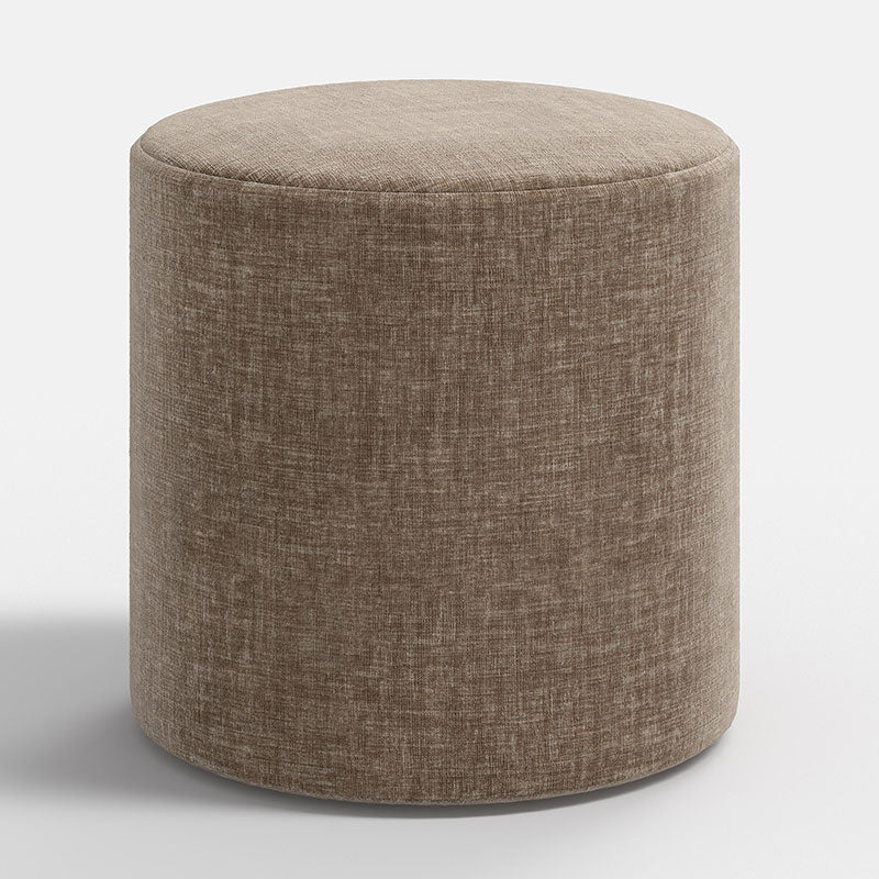 Vintage Velvet Upholstered Round Ottoman