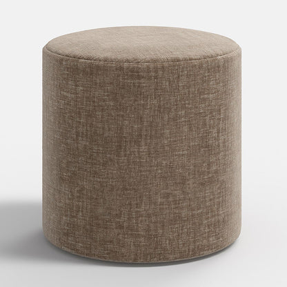 Vintage Velvet Upholstered Round Ottoman