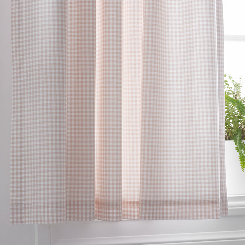 Ditsy Gingham Classic Cool Organic Cotton Percale Window Curtain