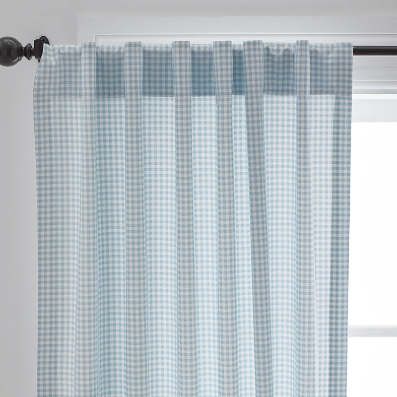 Ditsy Gingham Classic Cool Organic Cotton Percale Window Curtain