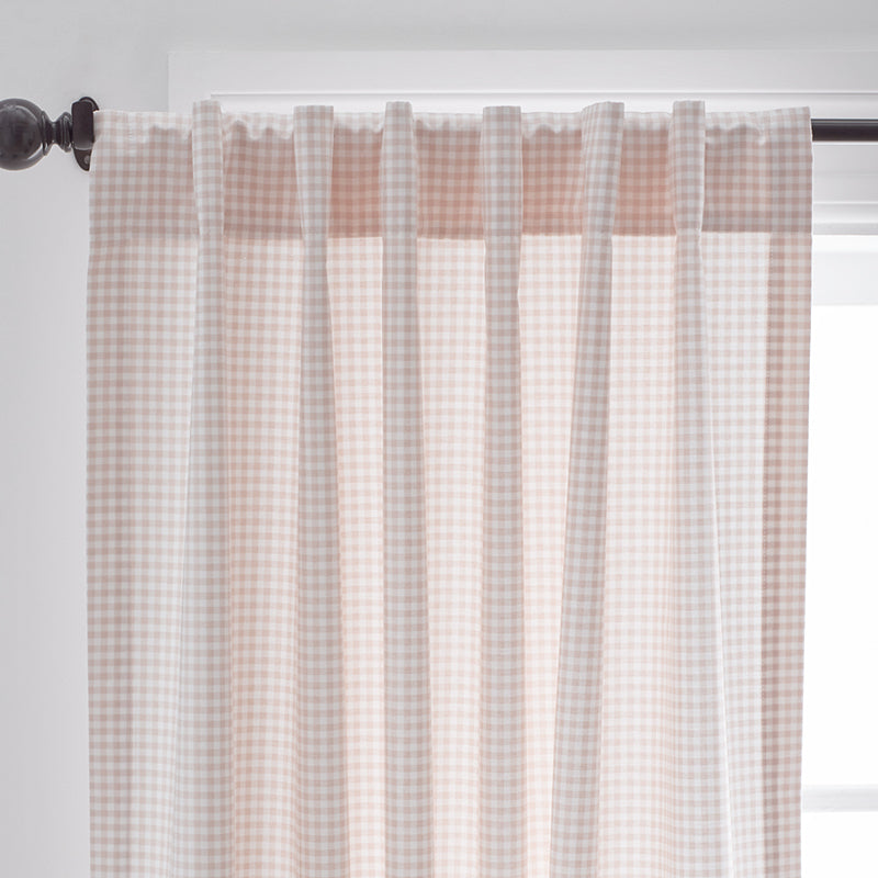 Ditsy Gingham Classic Cool Organic Cotton Percale Window Curtain