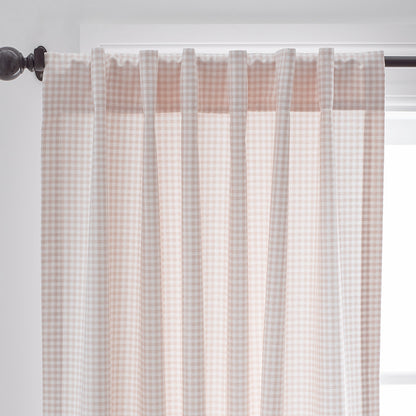 Ditsy Gingham Classic Cool Organic Cotton Percale Window Curtain
