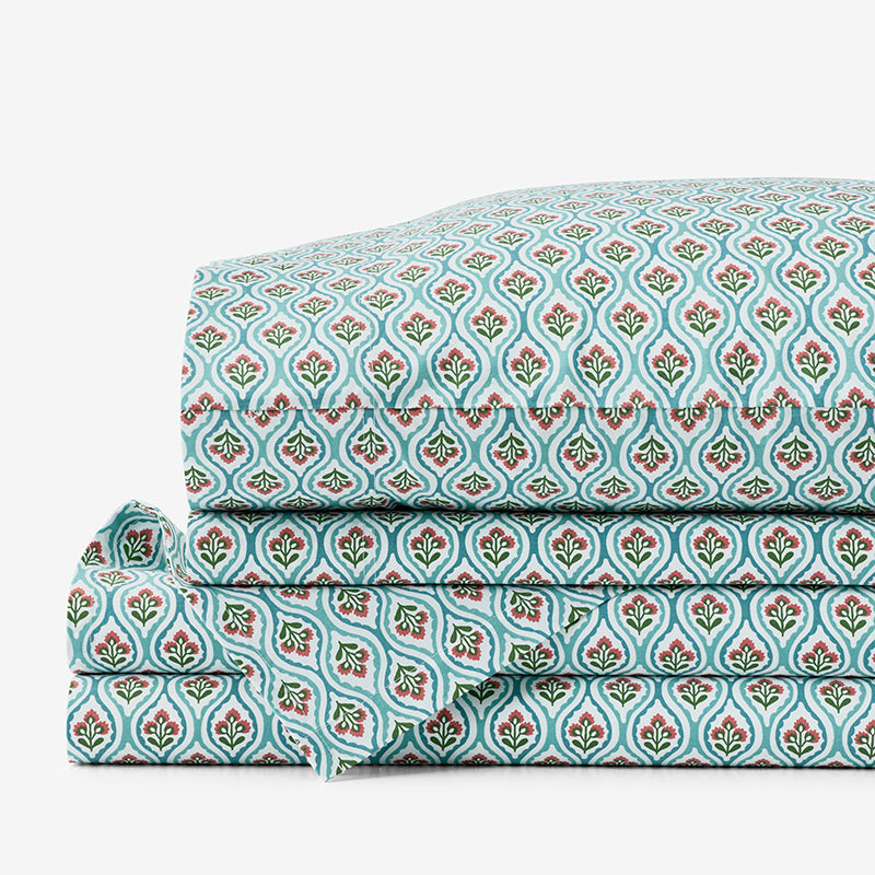 Seraphina Garment Washed Cotton Percale Bed Sheet Set