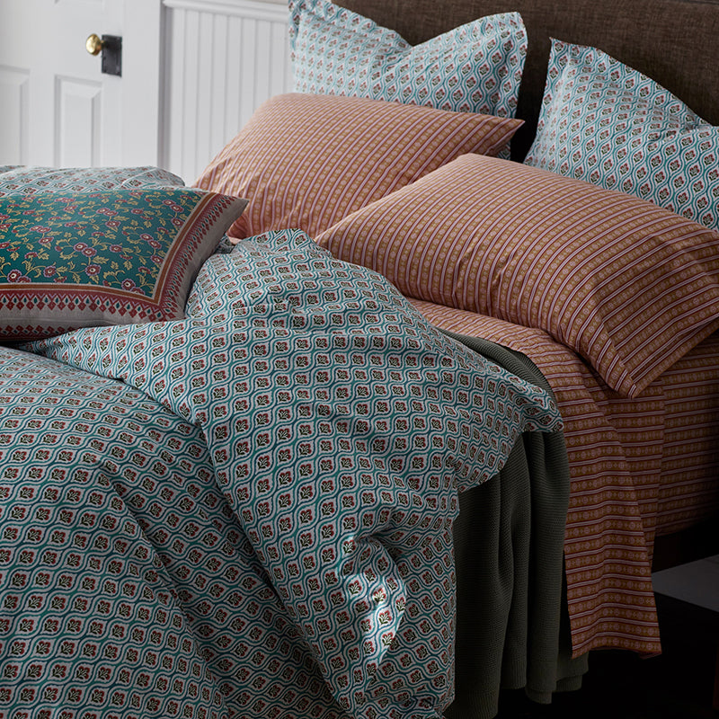 Seraphina Garment Washed Cotton Percale Duvet Cover Set