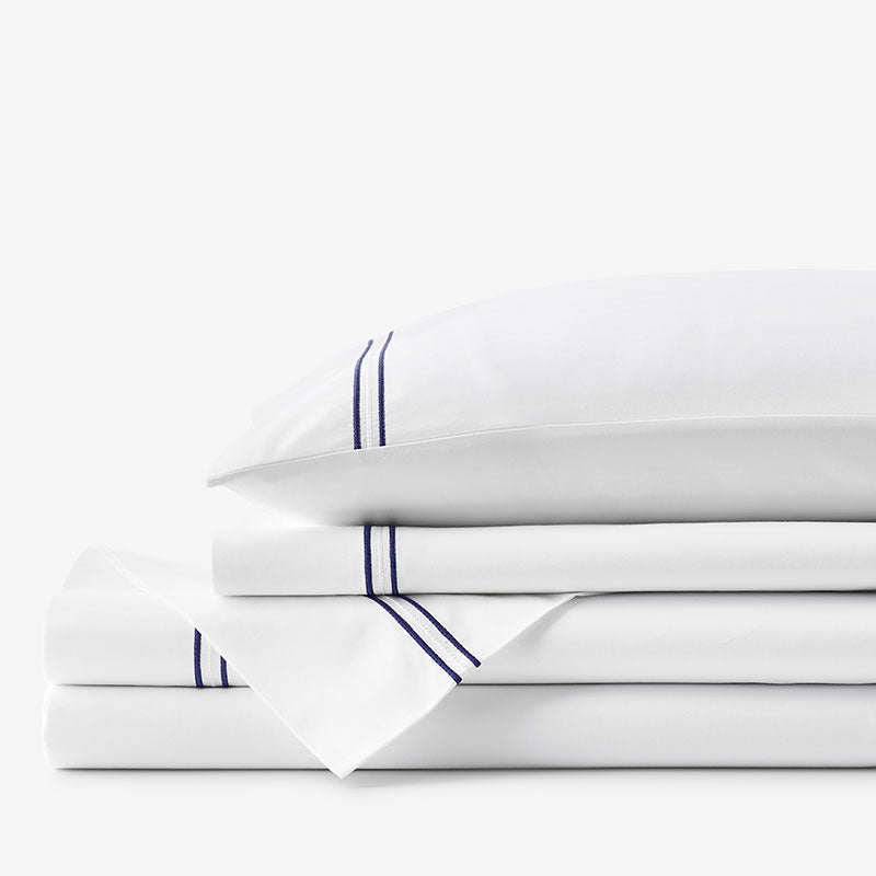 Dorset Stripe Luxe Smooth Egyptian Cotton Sateen Bed Sheet Set