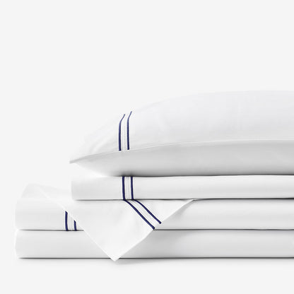 Dorset Stripe Luxe Smooth Egyptian Cotton Sateen Bed Sheet Set