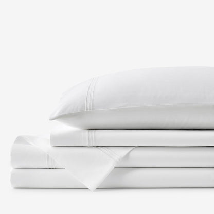 Dorset Stripe Luxe Smooth Egyptian Cotton Sateen Bed Sheet Set