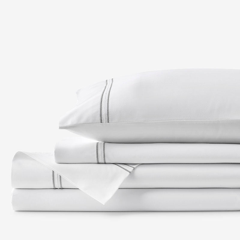 Dorset Stripe Luxe Smooth Egyptian Cotton Sateen Bed Sheet Set