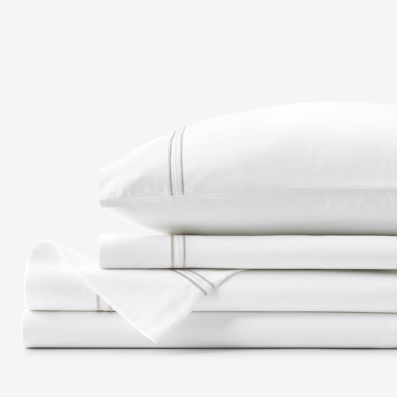 Dorset Stripe Luxe Smooth Egyptian Cotton Sateen Bed Sheet Set