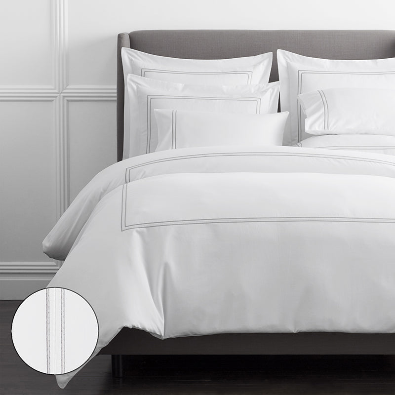 Dorset Stripe Luxe Smooth Egyptian Cotton Sateen Duvet Cover