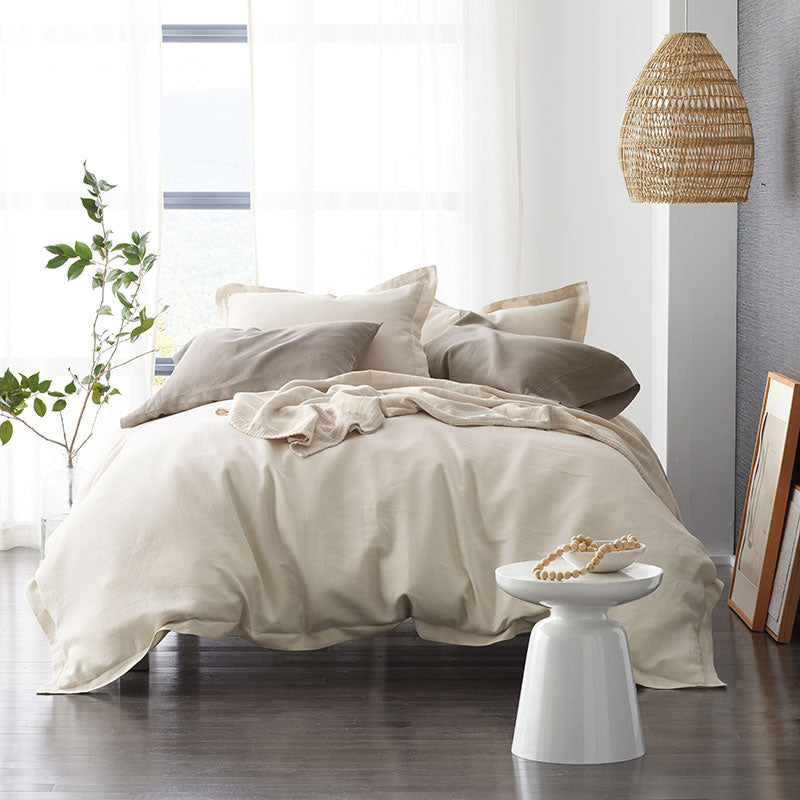 Premium Breathable Relaxed Linen Solid Duvet Cover