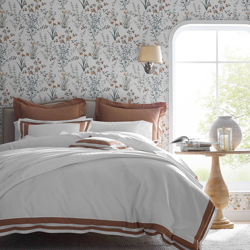 Double Border Classic Smooth Cotton Wrinkle-Free Sateen Bed Duvet Cover