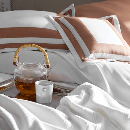 Double Border Classic Smooth Cotton Wrinkle-Free Sateen Bed Duvet Cover