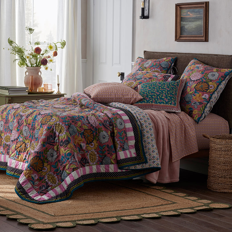 Vintage Wildflower Reversible Quilted Sham