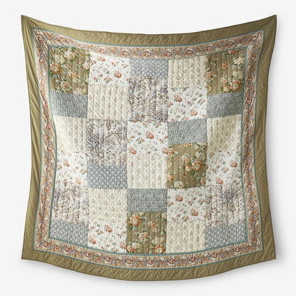 Vintage Floral Vine Patchwork Quilt