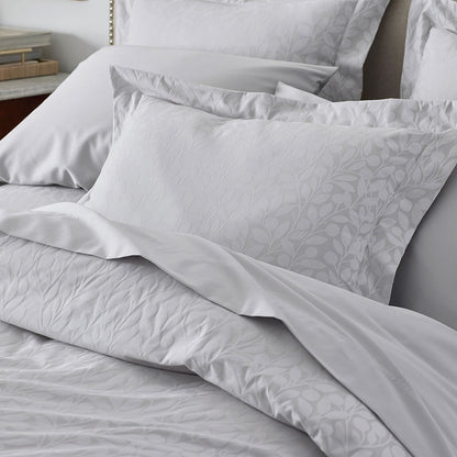 Jacquard Leaf Yarn-Dyed Premium Smooth Supima® Cotton Wrinkle-Free Sateen Duvet Cover