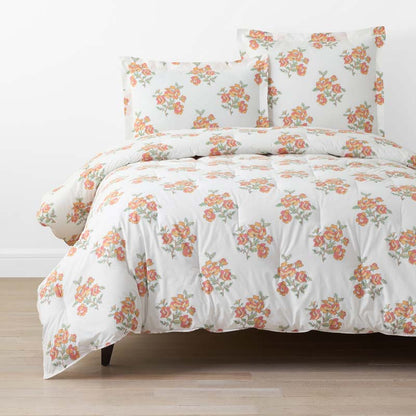 Blossoms and Stripes Classic Cool Cotton Percale Comforter