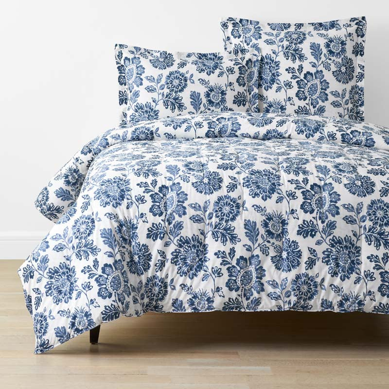 Floral Indigo Garden Classic Cool Cotton Percale Comforter