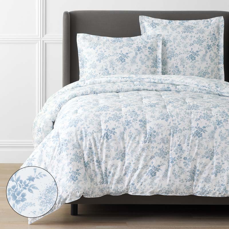 Whisper Fleur Premium Smooth Wrinkle-Free Sateen Comforter