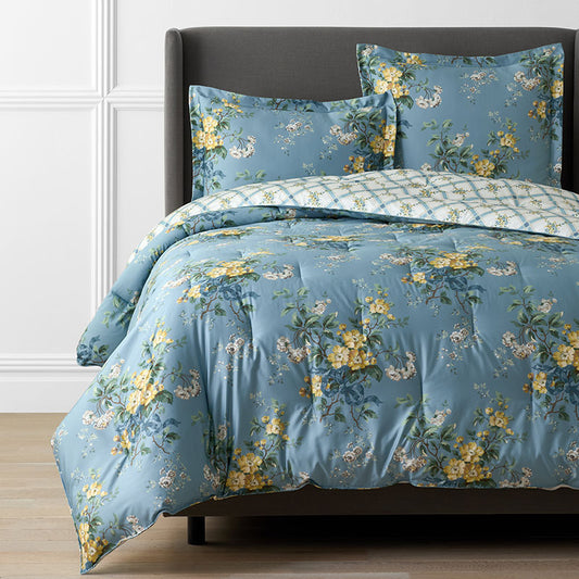 Garden Burst Premium Smooth Wrinkle-Free Sateen Reversible Comforter