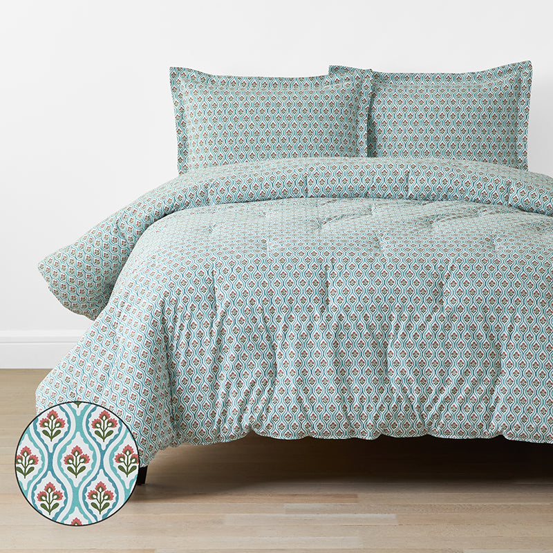 Seraphina Garment Washed Cotton Percale Comforter Set