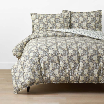 Tapestry Floral Reversible Garment Washed Cotton Percale Comforter Set
