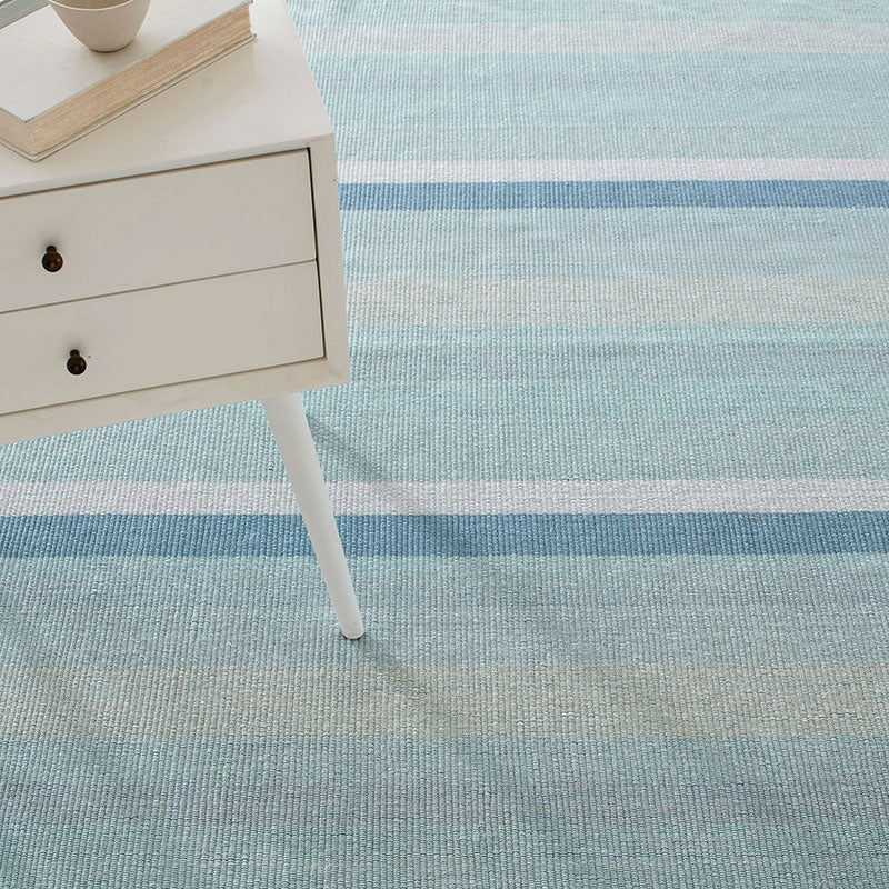 Shore Stripe Handwoven Reversible Cotton Rug