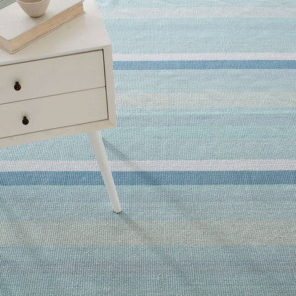 Shore Stripe Handwoven Reversible Cotton Rug