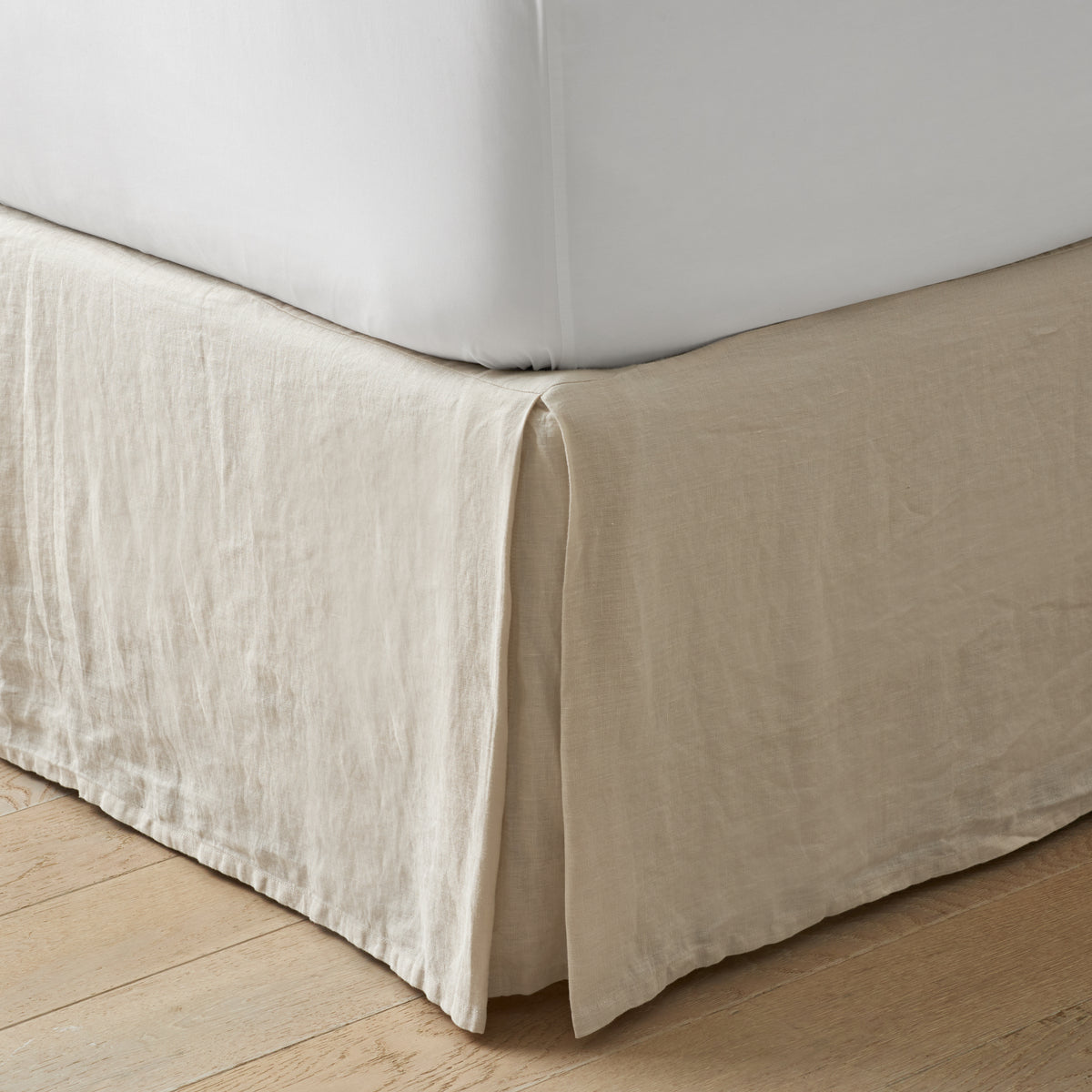 Premium Breathable Washed Linen Solid Bed Skirt