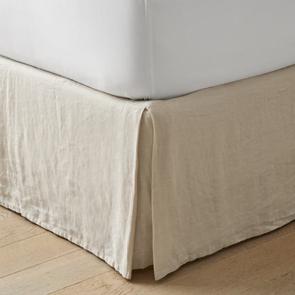 Premium Breathable Washed Linen Solid Bed Skirt