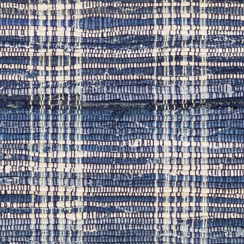 Denim Plaid Handwoven Cotton Rug