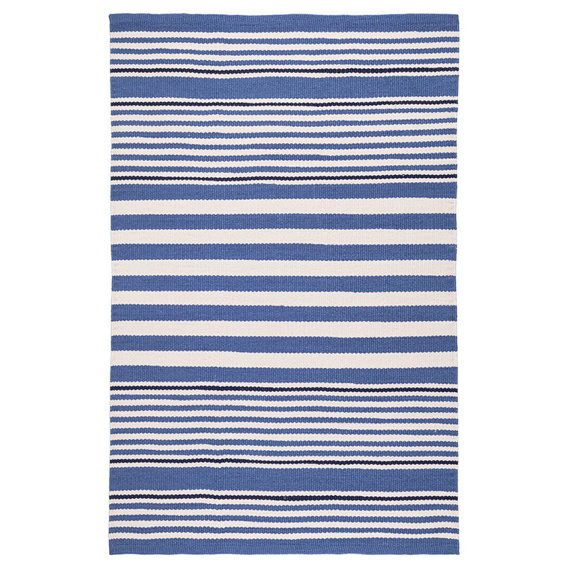 Rugby Stripe Denim Handwoven Indoor/Outdoor Rug