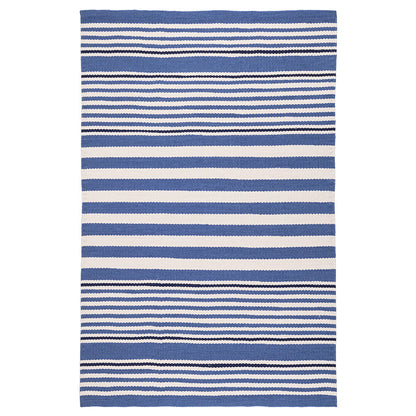 Rugby Stripe Denim Handwoven Indoor/Outdoor Rug