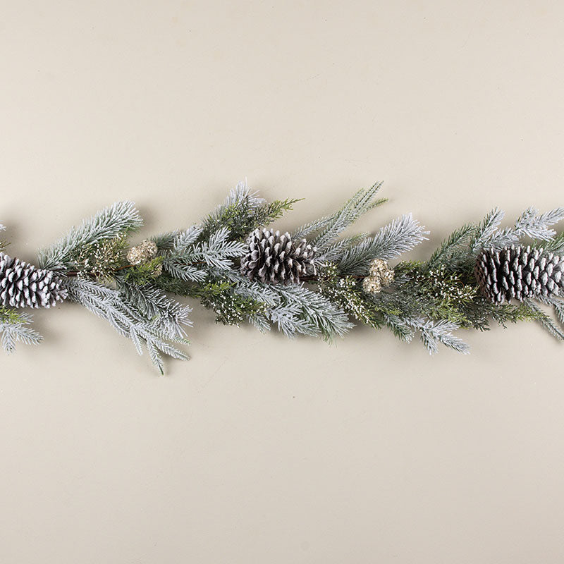 Frosted Pine Glitter Ball & Pinecone Garland